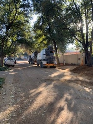 Concrete-Trucks-arriving-early-morning