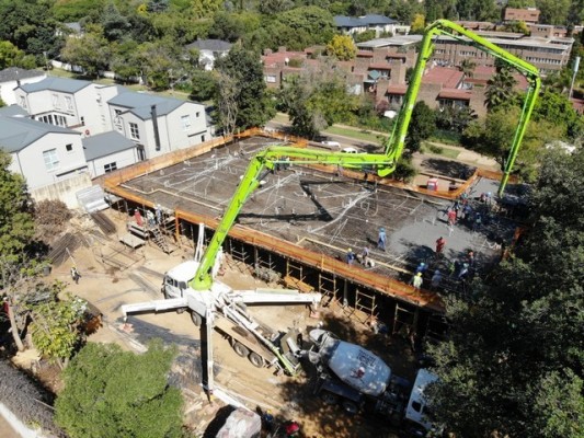First-Floor-Slab-Placing-Concrete-with-aerial-view-of-Pump